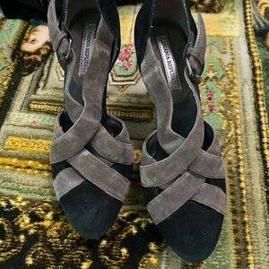 Banana Republic Black and Gray Heels with Modern Design